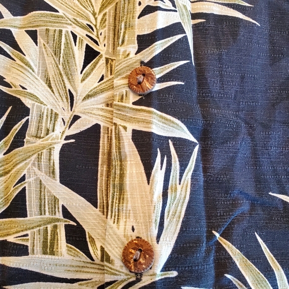 Jamaica Jaxx Men's Shirt Silk Hawaiian Short Sleeve Button Palm Trees Black XL - Picture 10 of 14